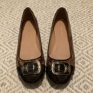 Etienne Aigner Brown Snake Skin Flats